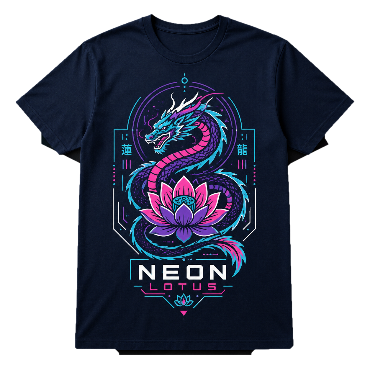 Neon Lotus custom T-shirt template